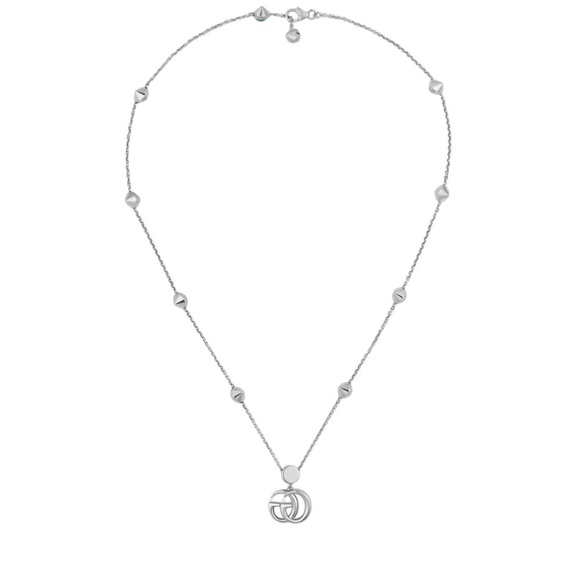 Gucci Sterling Silver GG Marmont Multi-Stone Necklace - Picture 3 of 7